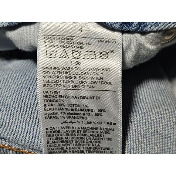 Old Navy Power Straight High Rise Jeans Womens Size 4 Light Wash Ripped Denim - Picture 6 of 6